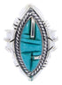 Southwestern Turquoise Inlay Silver Ring Size 5 BW66987
